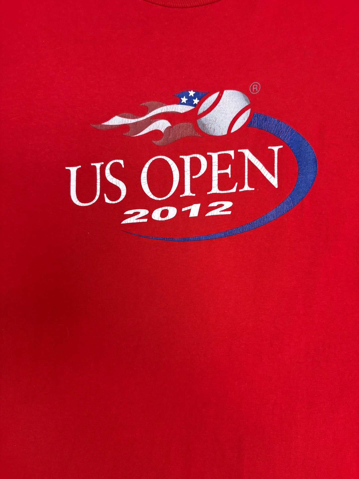 U.S. Open 2012 Graphic Tee | Size Large | Vintage 2000s Tennis Red T-Shirt |