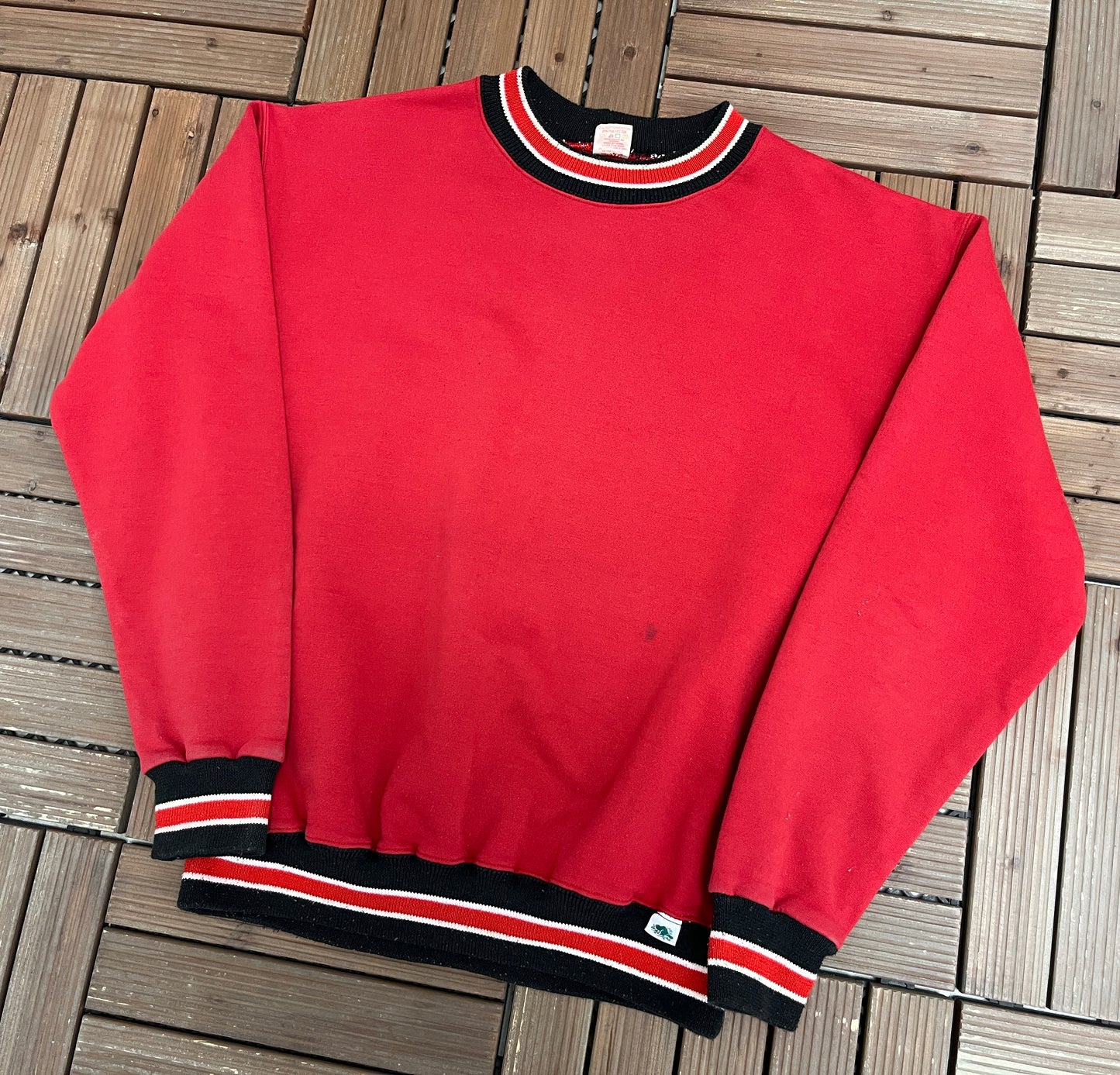 Roots Blank Red Crewneck | Size X-Large | Vintage 1990s Made in Canada Red Sweater |