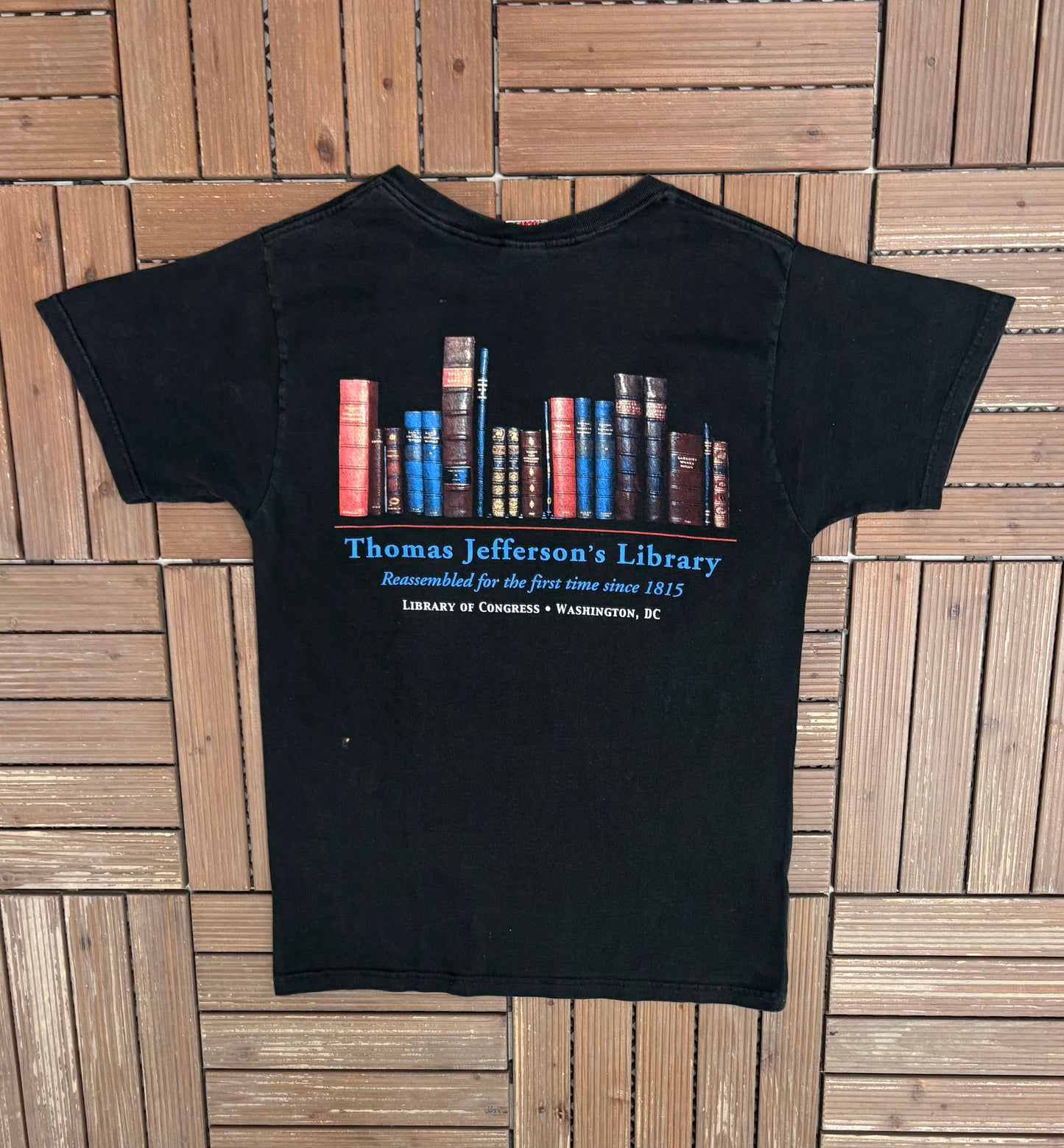 Thomas Jefferson Congress Exhibition Graphic Tee | Size Medium | Vintage 2000s Promotional Black T-Shirt |