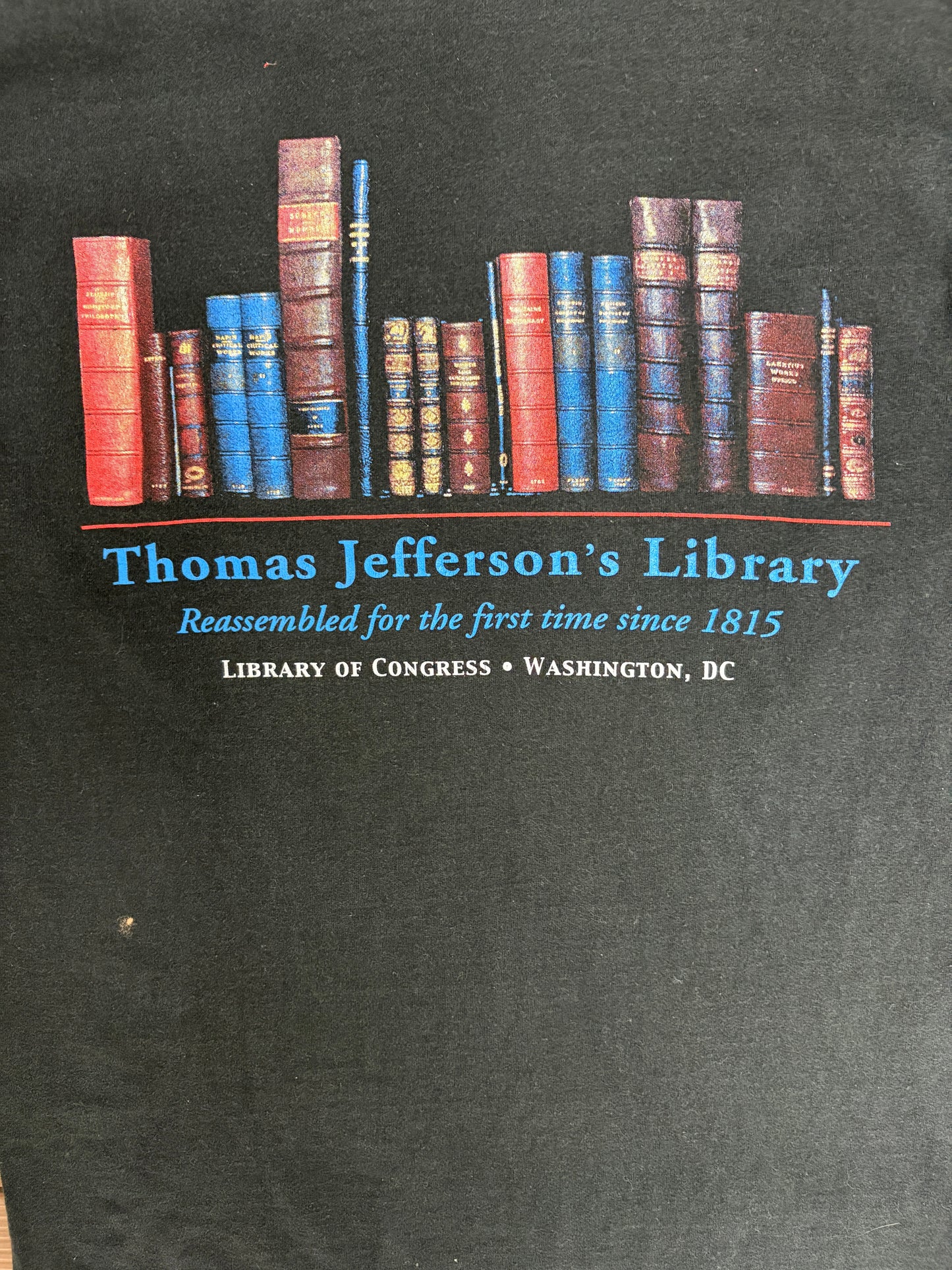 Thomas Jefferson Congress Exhibition Graphic Tee | Size Medium | Vintage 2000s Promotional Black T-Shirt |