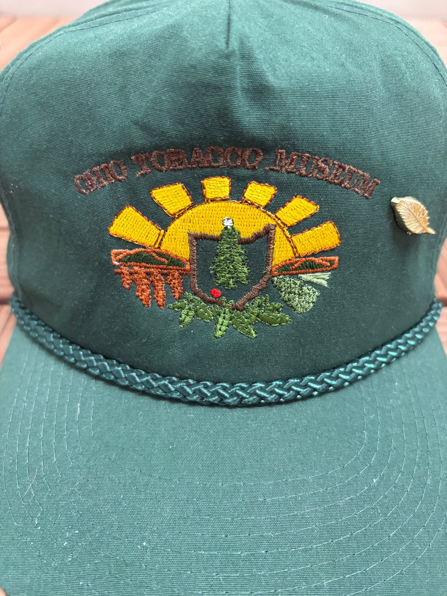 Ohio Tobacco Museum Graphic Hat | Snap Back | Vintage 1990s Promotional Green Cap |