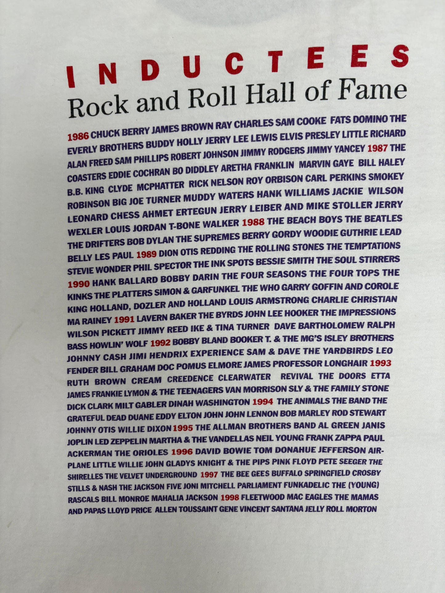 The House That Built Rock Graphic Tee | Size X-Large | Vintage 1990s Rock & Roll Hall Of Fame White T-Shirt |