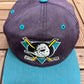 Anaheim Mighty Ducks Graphic Hat | Snap Back | Vintage 1990s NHL Hockey Maroon Cap |