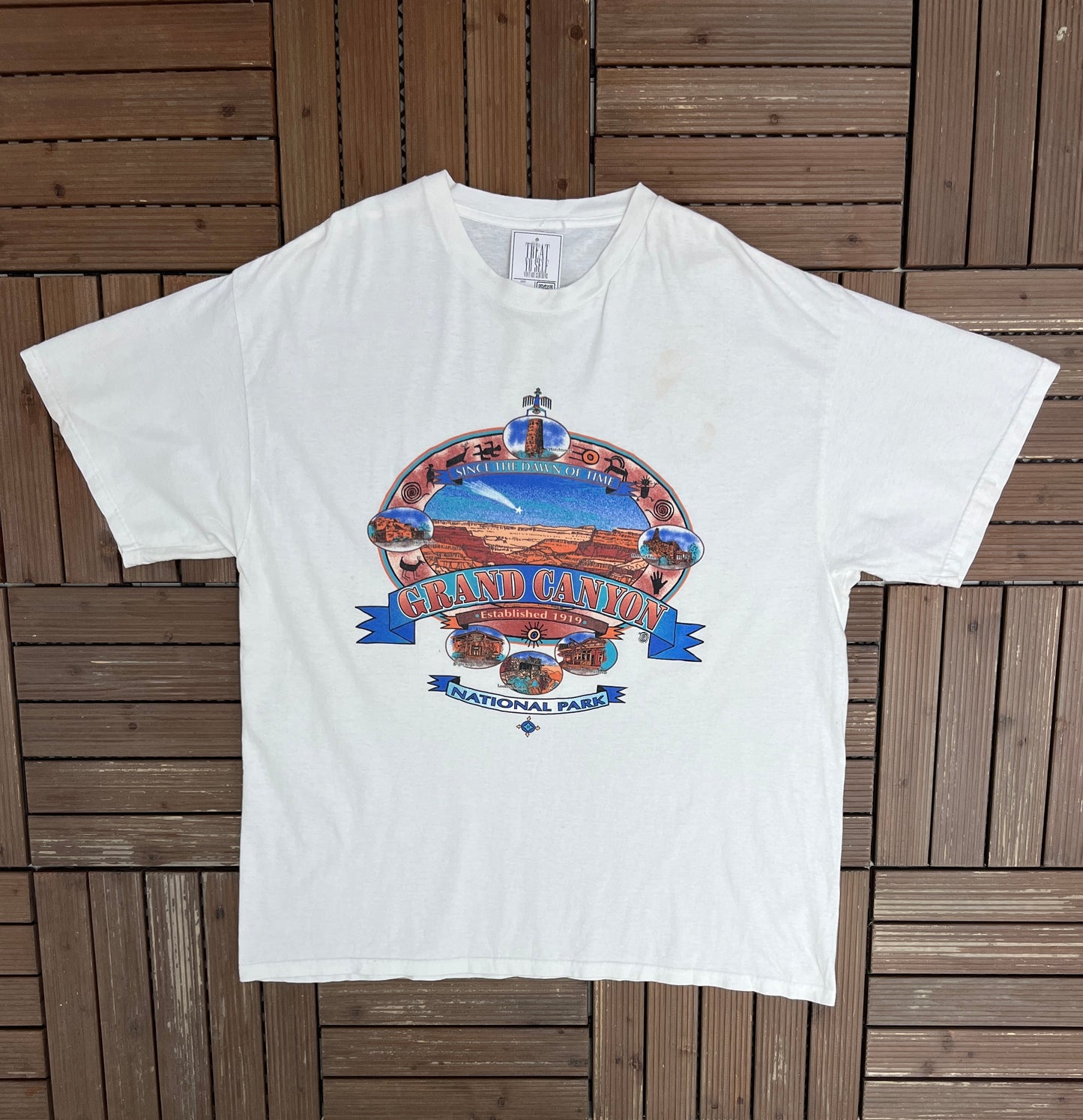 Grand Canyon National Park Graphic Tee | Size XX-Large | Vintage 2000s Tourist White T-Shirt |