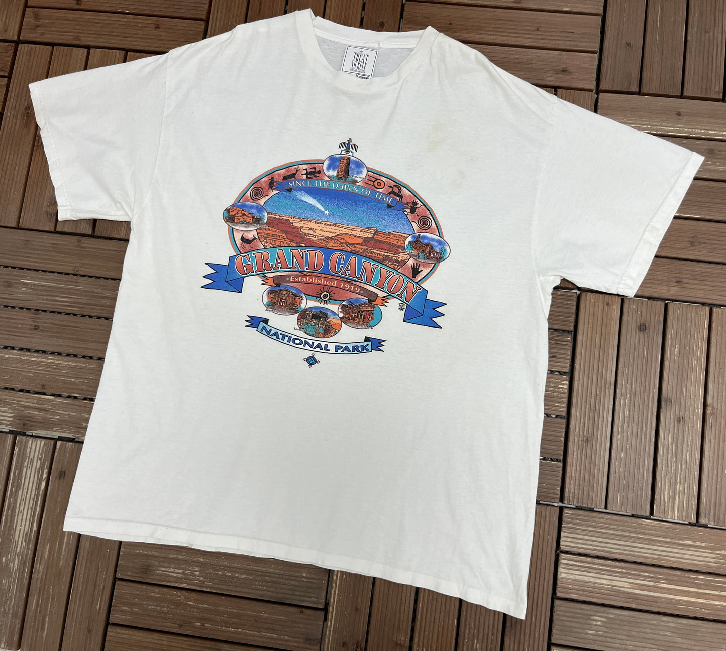 Grand Canyon National Park Graphic Tee | Size XX-Large | Vintage 2000s Tourist White T-Shirt |