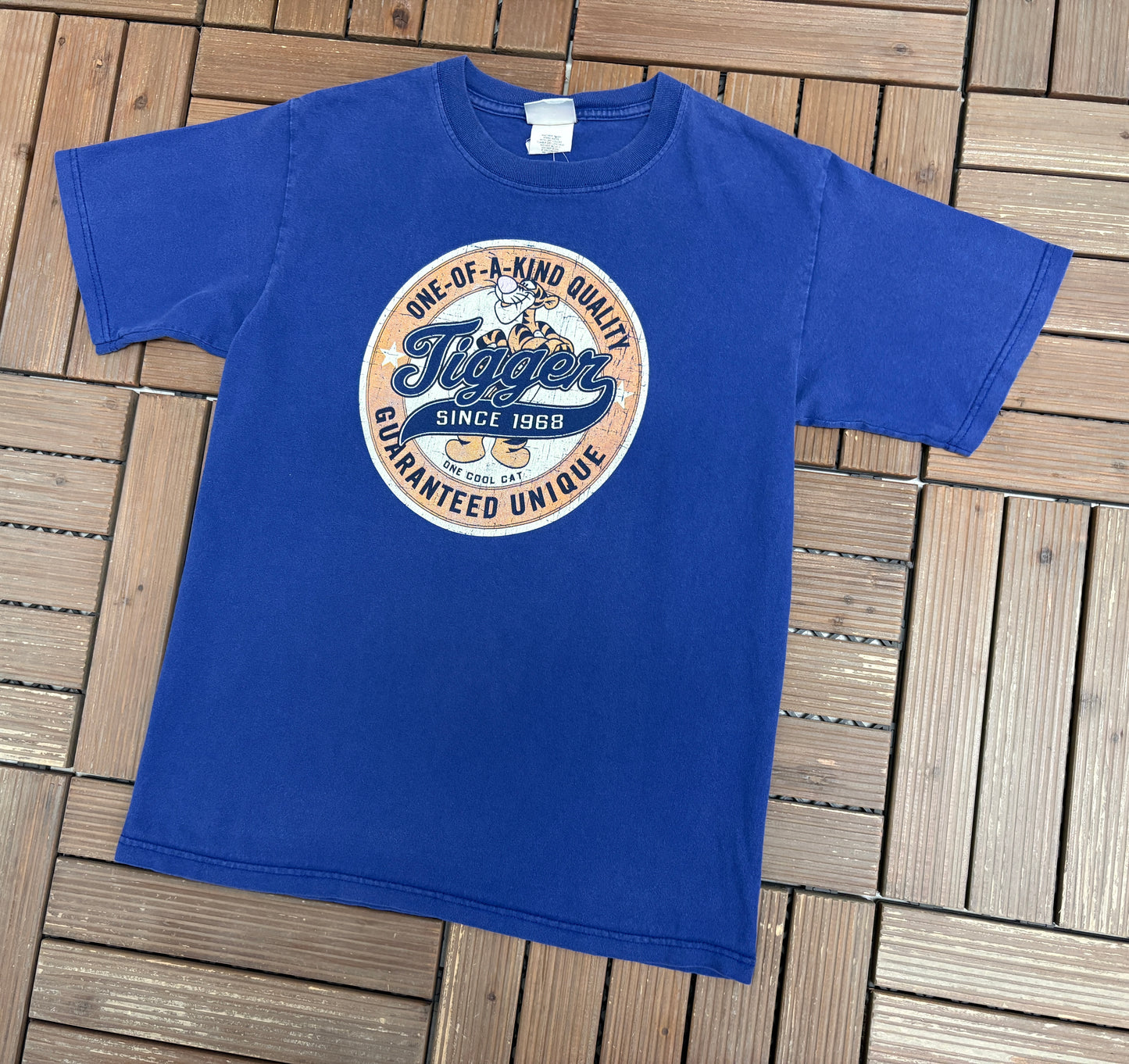 Tigger Since 1968 Graphic Tee | Size Small | Vintage 2000s Cartoon Promotional Blue T-Shirt |