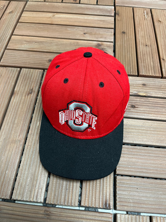 Ohio State Buckeyes Rose Bowl 1997 Graphic Hat | Snap Back | Vintage 1990s College Sports Red Cap |