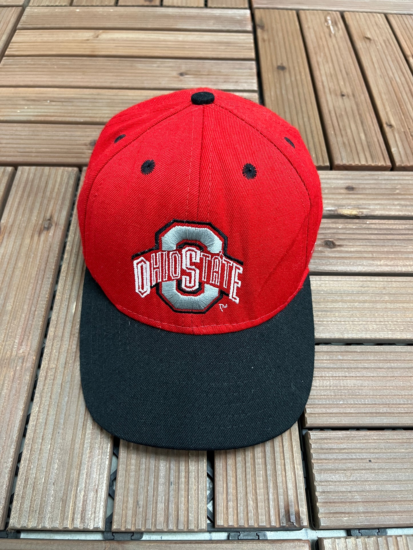 Ohio State Buckeyes Rose Bowl 1997 Graphic Hat | Snap Back | Vintage 1990s College Sports Red Cap |