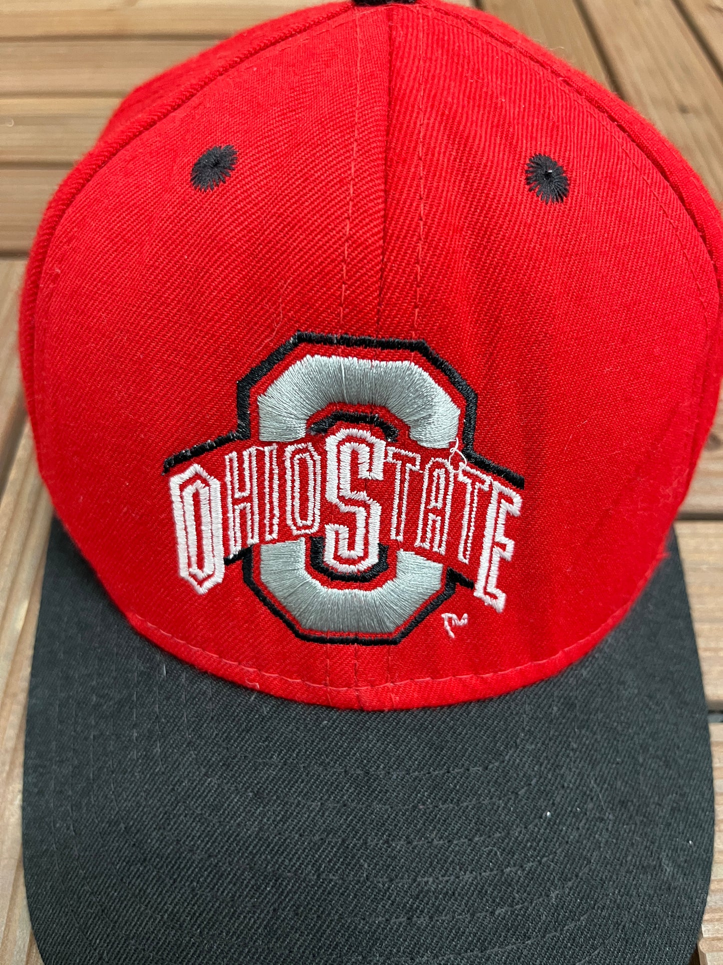 Ohio State Buckeyes Rose Bowl 1997 Graphic Hat | Snap Back | Vintage 1990s College Sports Red Cap |