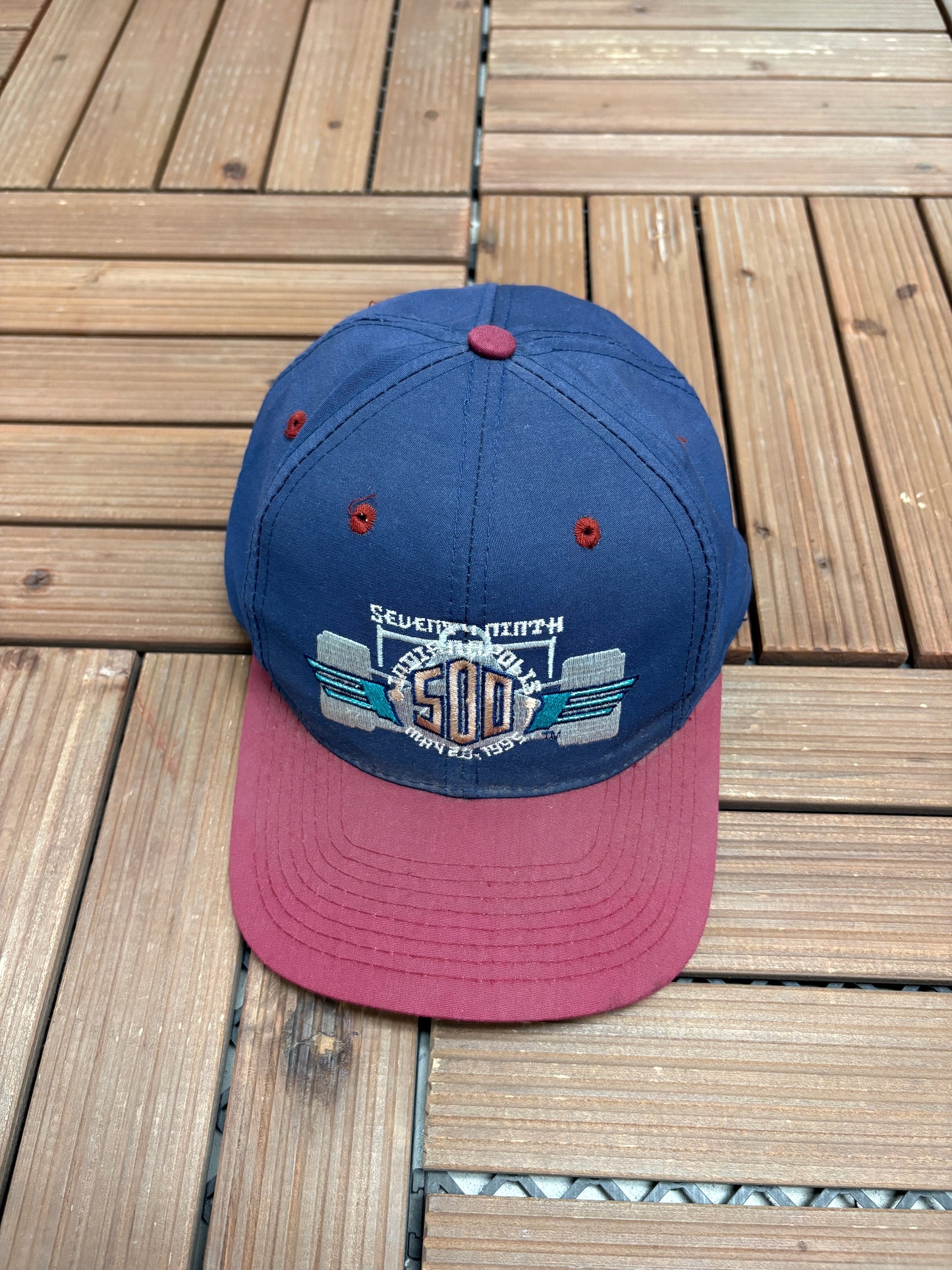 Indianapolis 500 1995 Graphic Hat | Snap Back | Vintage 1990s NASCAR Racing Blue Cap |