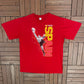 Spain National Football Team Graphic Tee | Size Large | Vintage 2000s Soccer Red T-Shirt |