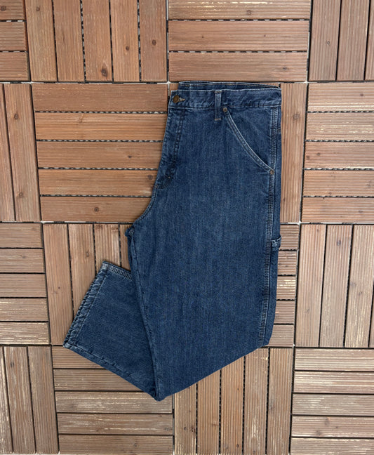 Wrangler Fleece Lined Straight Leg Denim Jeans | Size 34 x 30 | Vintage 2000s Blue Jeans |