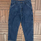 Wrangler Fleece Lined Straight Leg Denim Jeans | Size 34 x 30 | Vintage 2000s Blue Jeans |