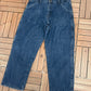 Wrangler Fleece Lined Straight Leg Denim Jeans | Size 34 x 30 | Vintage 2000s Blue Jeans |