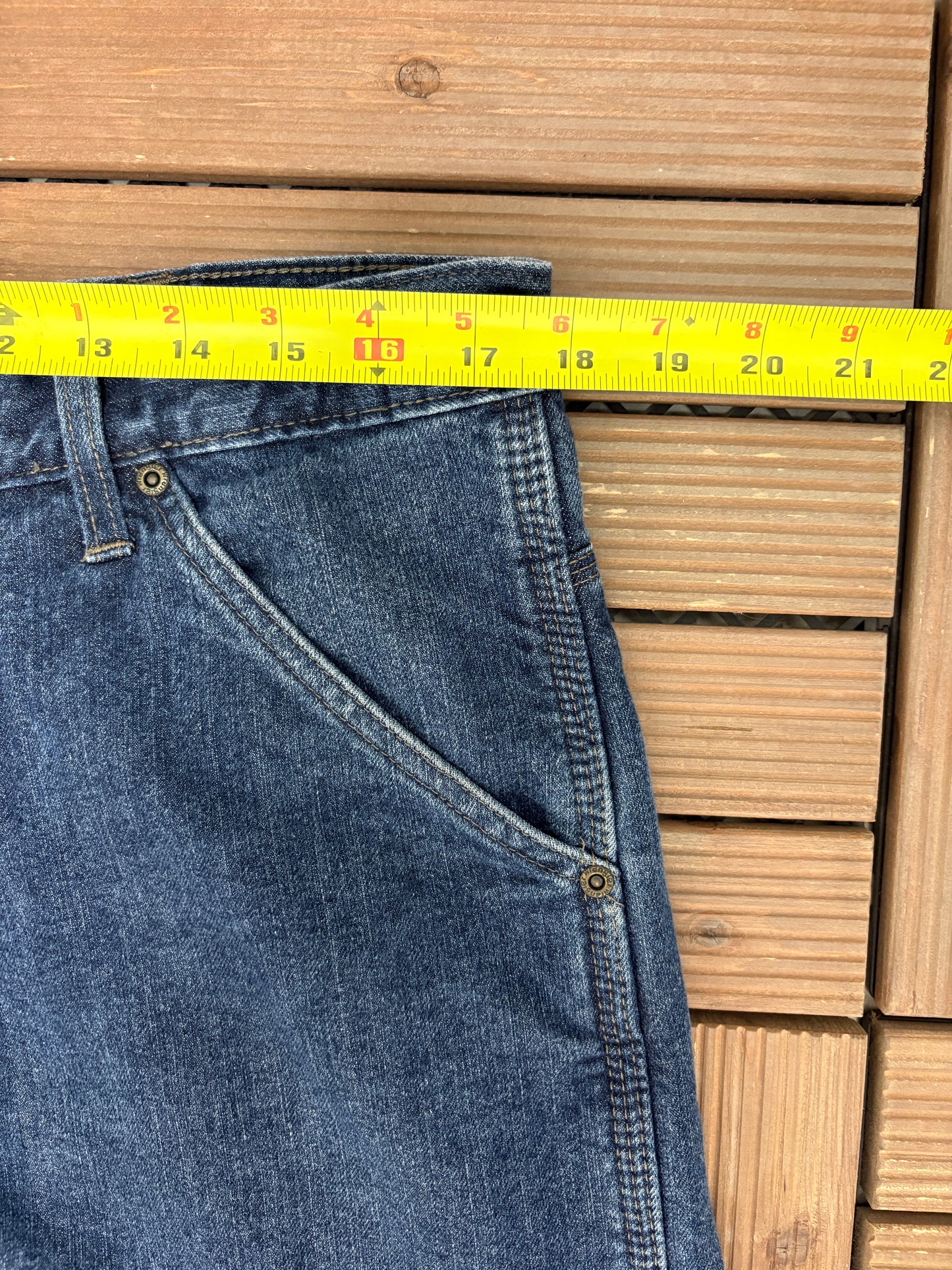 Wrangler Fleece Lined Straight Leg Denim Jeans | Size 34 x 30 | Vintage 2000s Blue Jeans |