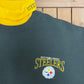 Pittsburgh Steelers Embroidered Turtleneck Graphic Crewneck | Size X-Large | Vintage 1990s NFL Football Black Sweater |