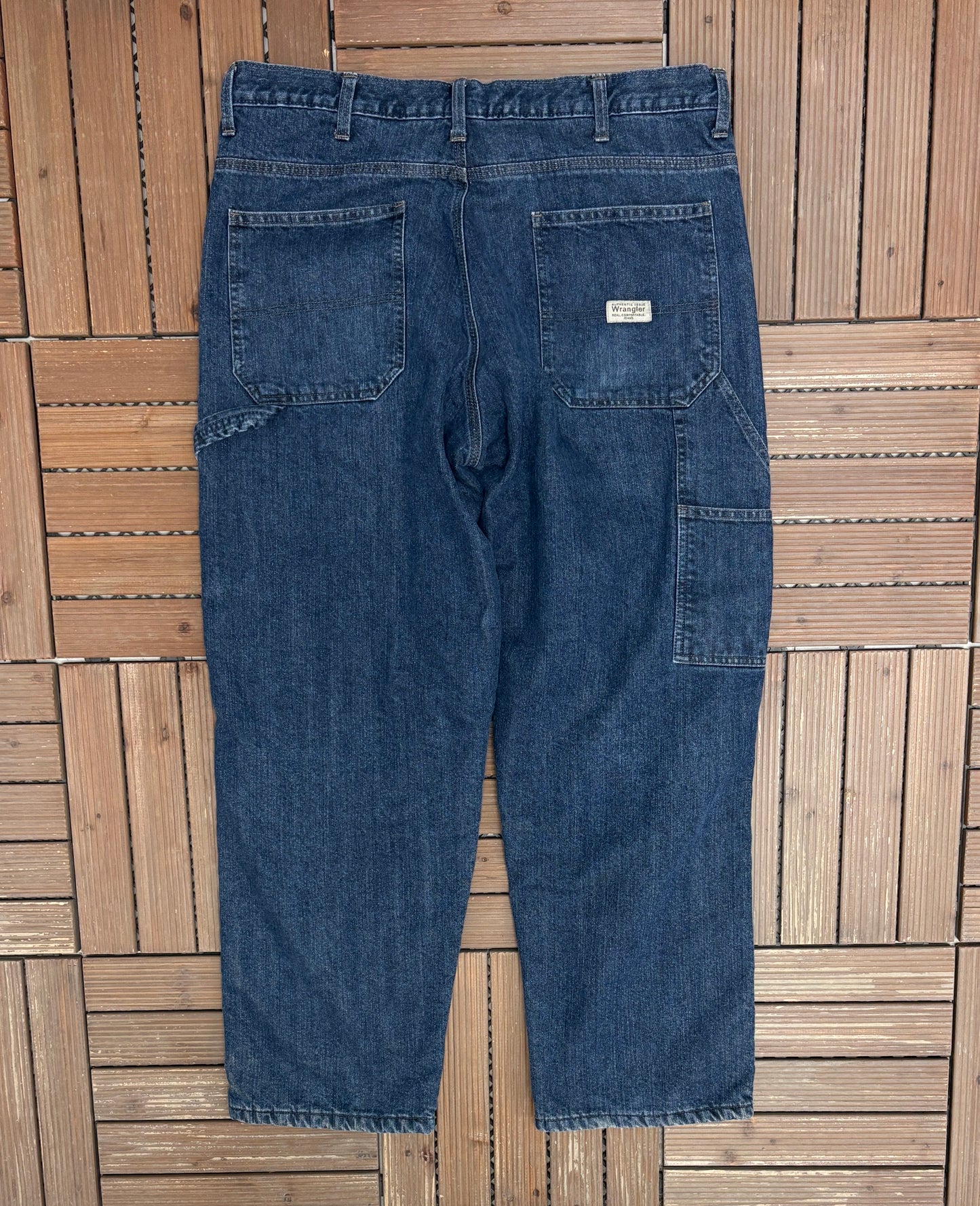 Wrangler Fleece Lined Straight Leg Denim Jeans | Size 34 x 30 | Vintage 2000s Blue Jeans |