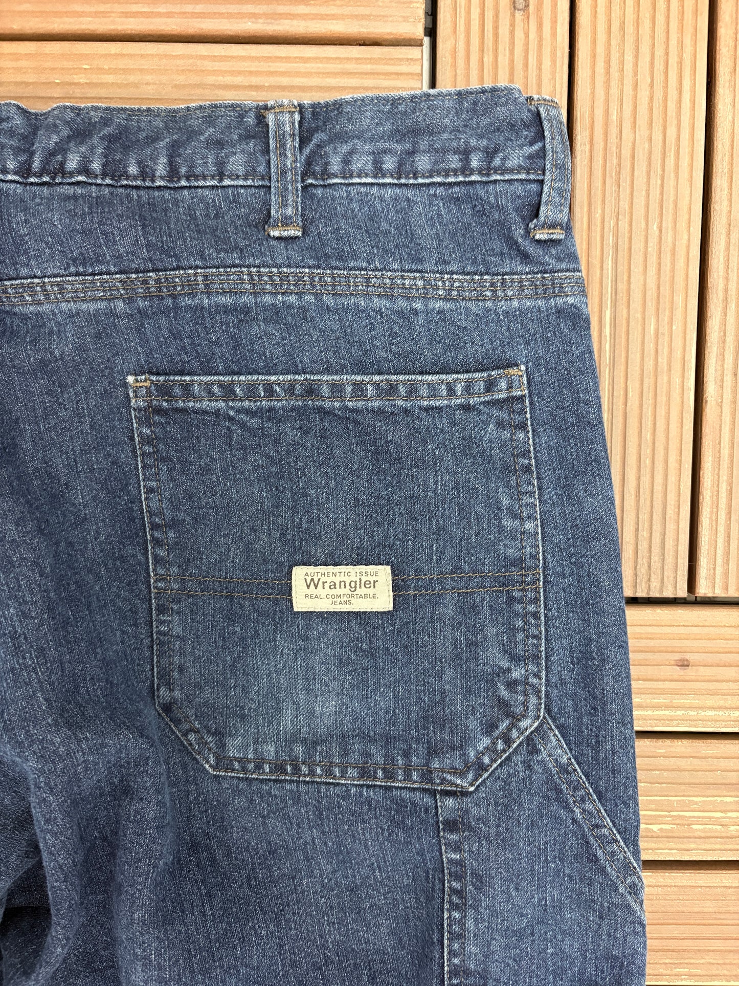Wrangler Fleece Lined Straight Leg Denim Jeans | Size 34 x 30 | Vintage 2000s Blue Jeans |