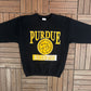 Purdue Boilermakers Graphic Crewneck | Size X-Large | Vintage 1990s College Black Sweater |