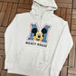 Disney Mickey Mouse Graphic Hoodie | Size Large | Retro 2000s Cartoon White Sweatshirt |