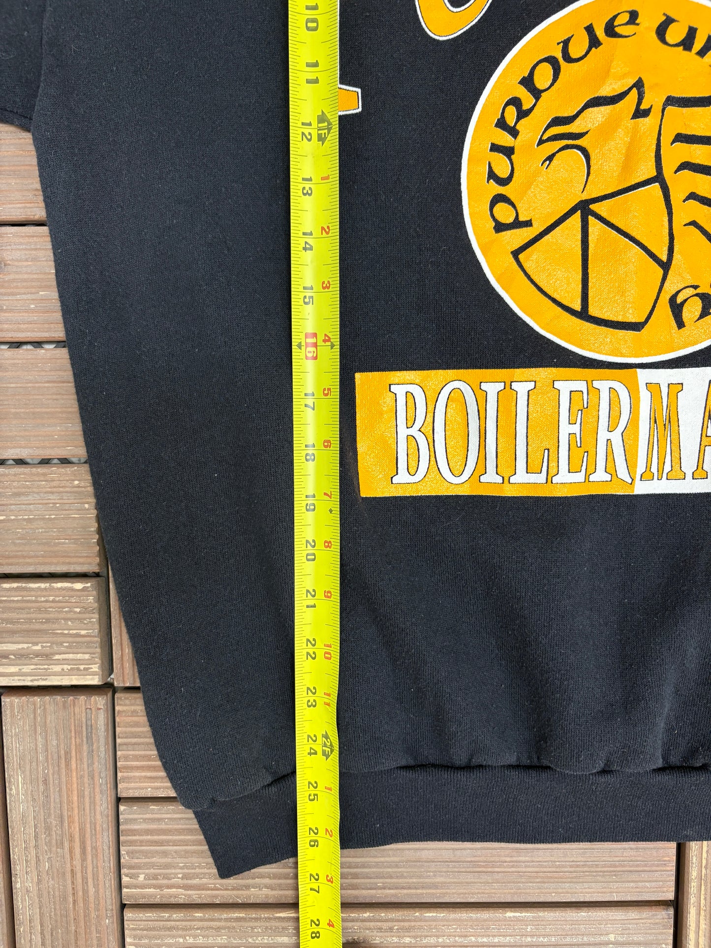 Purdue Boilermakers Graphic Crewneck | Size X-Large | Vintage 1990s College Black Sweater |