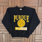 Purdue Boilermakers Graphic Crewneck | Size X-Large | Vintage 1990s College Black Sweater |