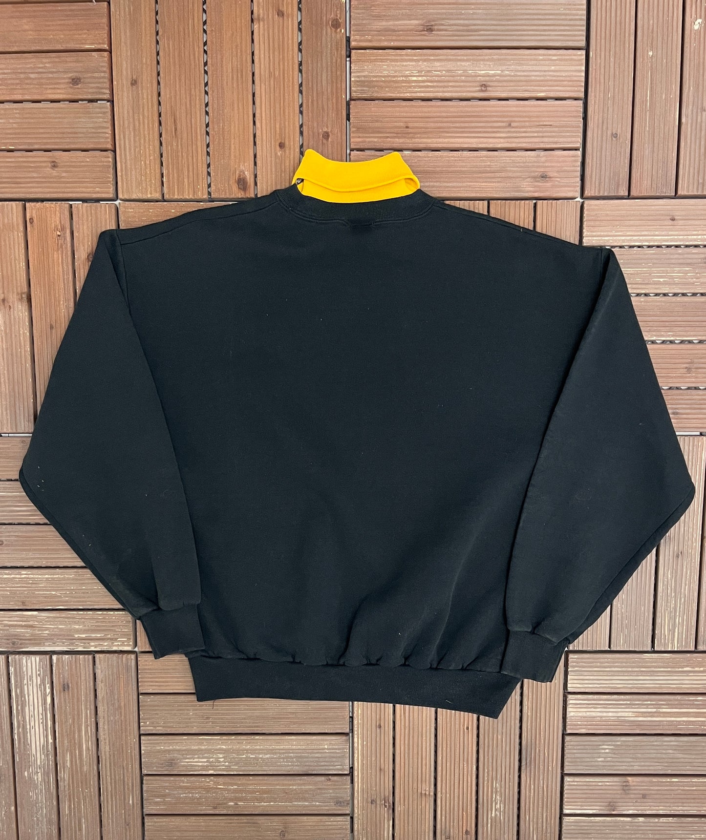 Pittsburgh Steelers Embroidered Turtleneck Graphic Crewneck | Size X-Large | Vintage 1990s NFL Football Black Sweater |