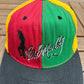 Bob Marley Embroidered Graphic Hat | Snap Back | Vintage 1990s Promotional Reggae Music Colourful Cap |