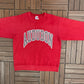 Audubon Spell Out Graphic Crewneck | Size X-Large | Vintage 1990s Made in USA Red Sweater |