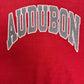 Audubon Spell Out Graphic Crewneck | Size X-Large | Vintage 1990s Made in USA Red Sweater |