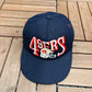 San Francisco 49ers Graphic Hat | Snap Back | Vintage 1990s NFL Football Blue Cap |