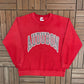 Audubon Spell Out Graphic Crewneck | Size X-Large | Vintage 1990s Made in USA Red Sweater |
