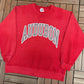 Audubon Spell Out Graphic Crewneck | Size X-Large | Vintage 1990s Made in USA Red Sweater |