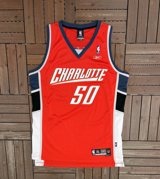 Charlotte Bobcats Emeka Okafor Basketball Jersey | Size X-Large | Vintage 2000s NBA Basketball Reebok Orange Jersey |