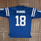 Indianapolis Colts Peyton Manning Football Jersey | Size X-Large | Vintage 2000s Yellow NFL Blue Jersey |