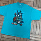 Lighthouses of the Chesapeake Graphic Tee | Size XX-Large | Vintage 2000s Tourist Teal T-Shirt |