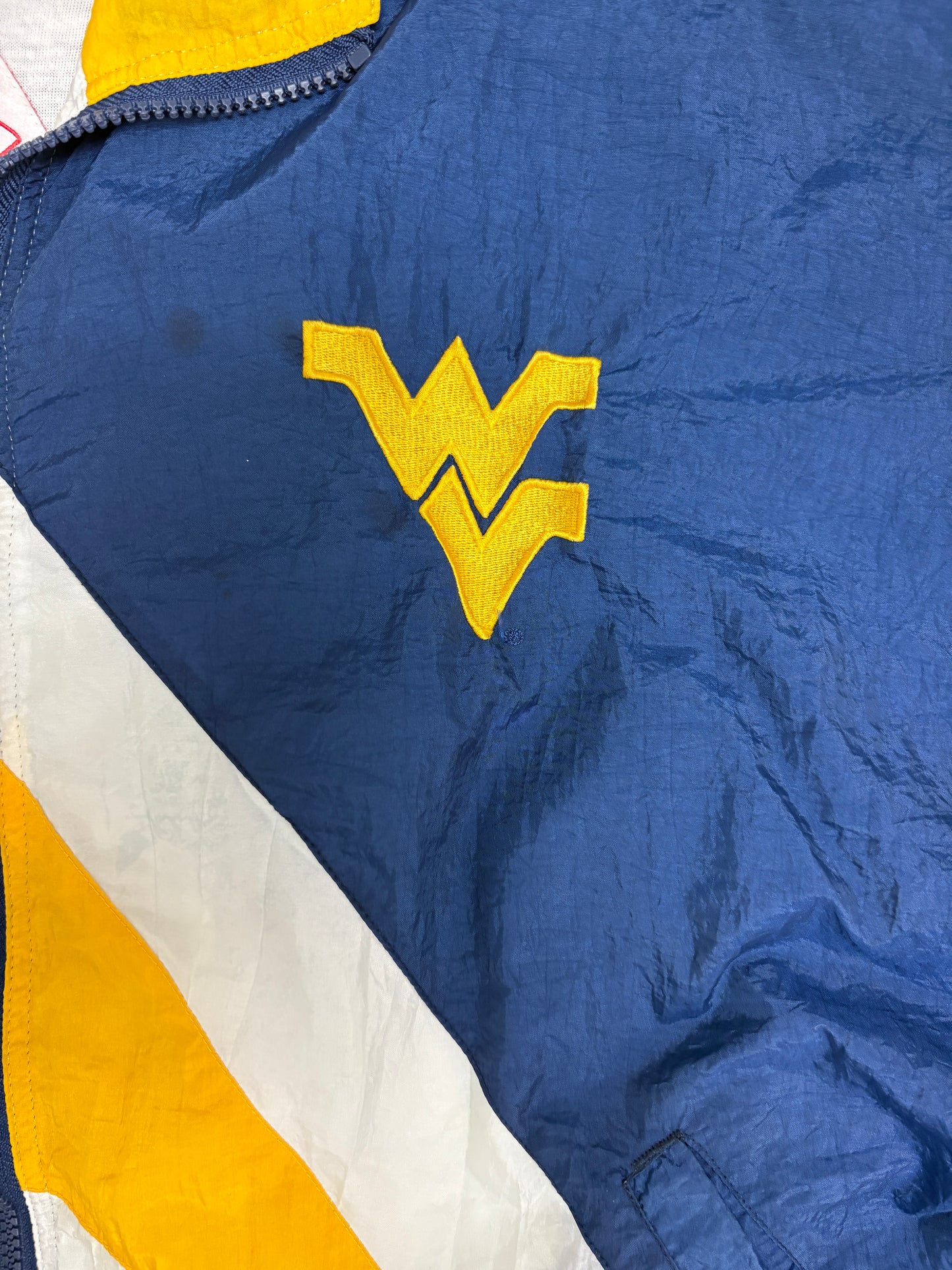 West Virginia Mountaineers Embroidered Graphic Windbreaker | Size Small | Vintage 1990s College Windbreaker Coat |