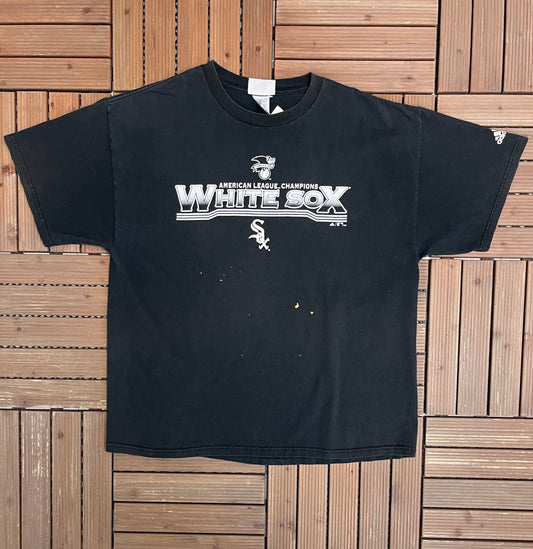 Chicago White Sox Graphic Tee | Size X-Large | Vintage 2000s MLB Baseball Black T-Shirt |