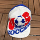 United States Soccer Graphic Hat | Snap Back Adjustable | Vintage 1990s World Cup Big Print White Cap |