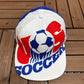 United States Soccer Graphic Hat | Snap Back Adjustable | Vintage 1990s World Cup Big Print White Cap |