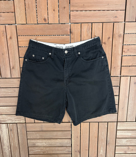 Levi's Black Denim Jean Shorts | Size 32 | Vintage 2000s Branded Black Shorts |