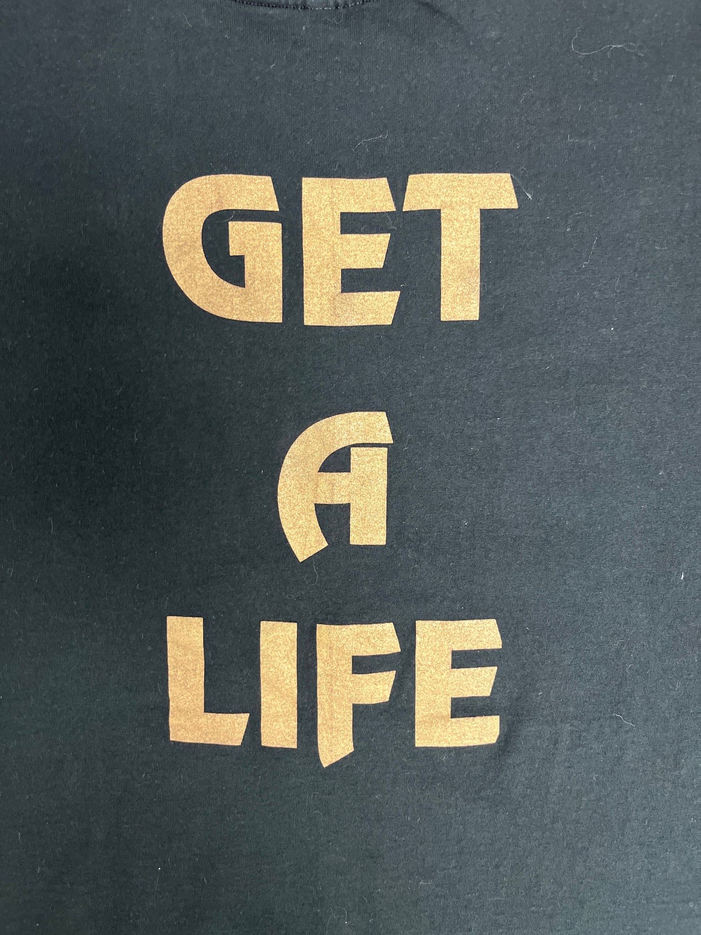 Kristy Young Get A Life Graphic Tee | Size X-Large | Vintage 1990s Promotional Black T-Shirt |