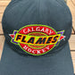 Calgary Flames Hockey Embroidered Graphic Hat | Snap Back | Vintage 1990s Starter Black Cap |