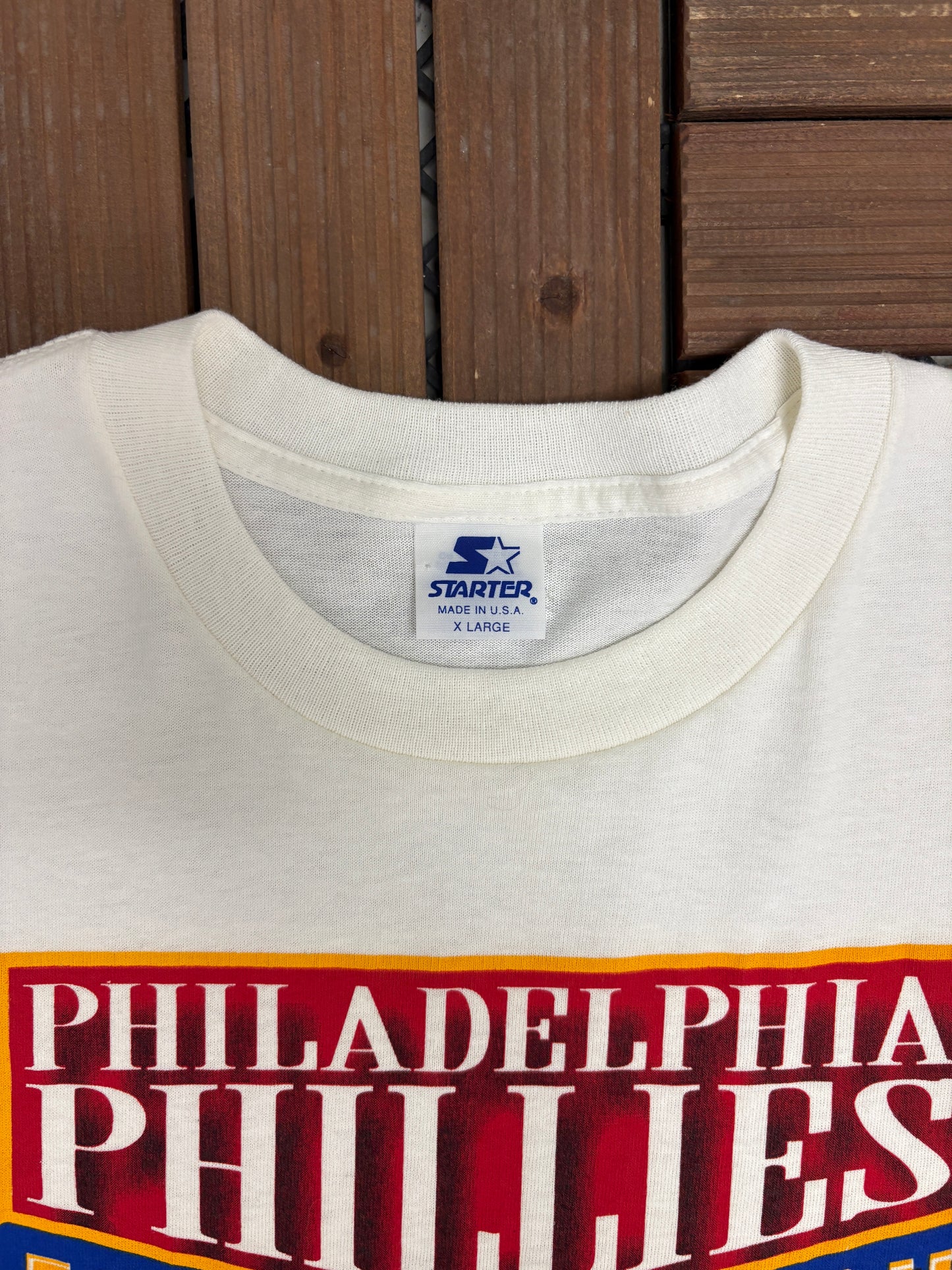Philadelphia Phillies Eastern Division Champions 1993 Graphic Tee | Size X-Large | Vintage 1990s MLB Baseball White T-Shirt |