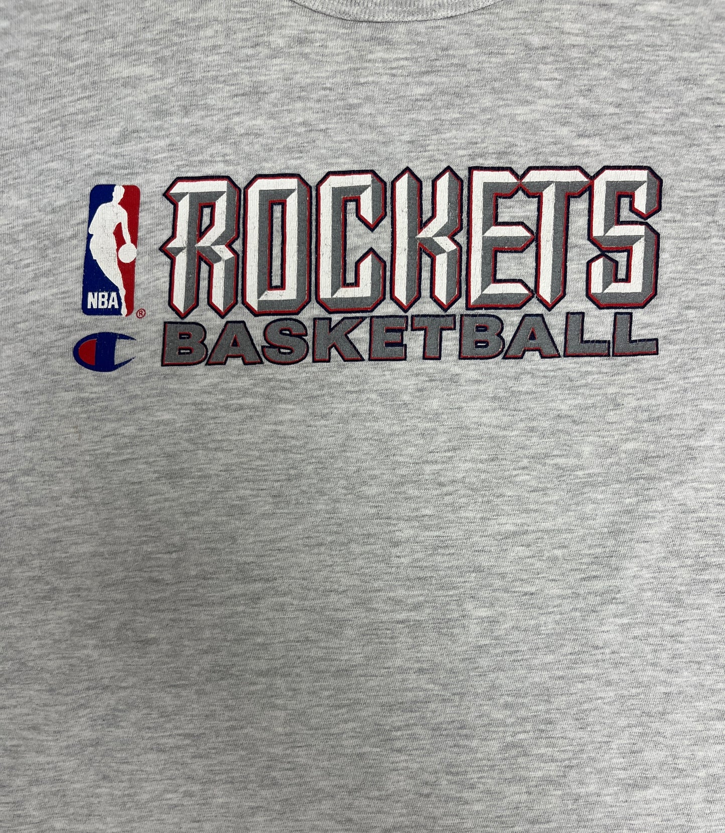 Houston Rockets Basketball Graphic Tee | Size Large | Vintage 1990s NBA Basketball Grey T-Shirt |