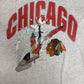 Chicago Blackhawks Graphic Tee | Size Large | Vintage 1990s NHL Hockey Grey T-Shirt |