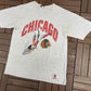 Chicago Blackhawks Graphic Tee | Size Large | Vintage 1990s NHL Hockey Grey T-Shirt |