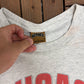 Chicago Blackhawks Graphic Tee | Size Large | Vintage 1990s NHL Hockey Grey T-Shirt |