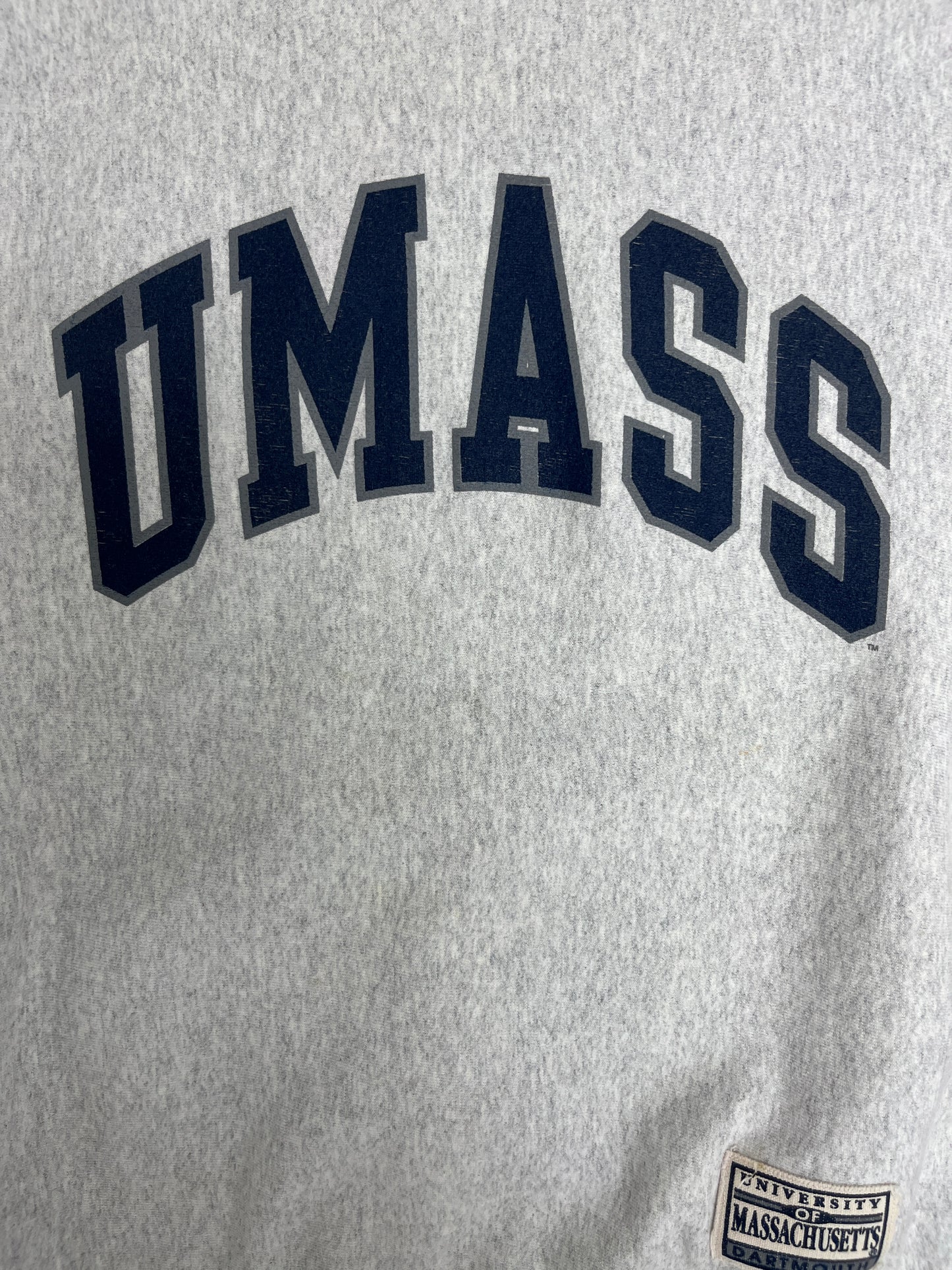 University of Massachusetts Dartmouth Graphic Crewneck | Size X-Large | Vintage 2000s College Grey Sweater |