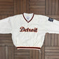 Detroit Tigers Stitched Windbreaker | Size X-Large | Vintage 2000s MLB Baseball White Jacket |
